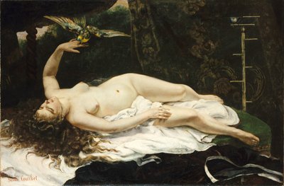 Francuski:  La Femme au perroquet Kobieta z papugą autorstwa Gustave Courbet