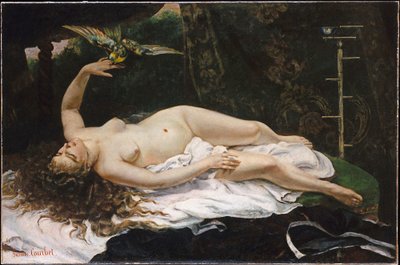 Francuski:  La Femme au perroquet Kobieta z papugą autorstwa Gustave Courbet