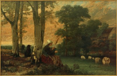Pasterka (Bretoński Prządka) autorstwa Gustave Courbet