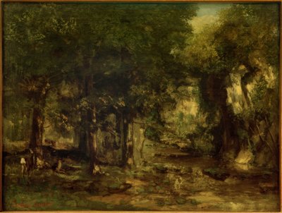 Dostawa jeleni w strumieniu Plaisir-Fontaine autorstwa Gustave Courbet