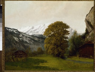 Krajobraz w Interlaken, Szwajcaria autorstwa Gustave Courbet