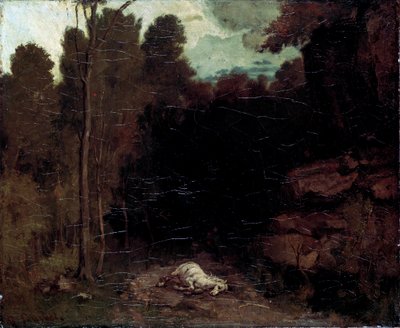 Krajobraz z martwym koniem, lata 50. XIX wieku. autorstwa Gustave Courbet