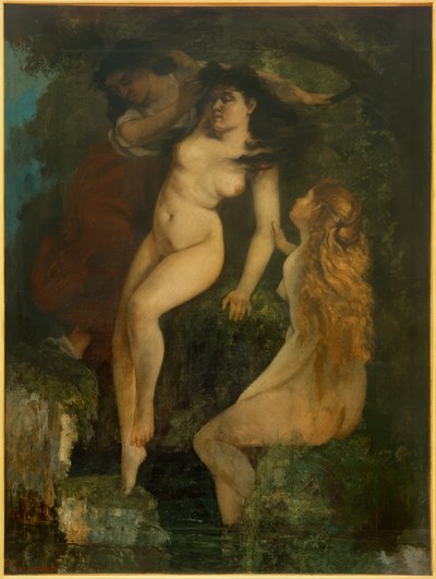 Trzej Kąpiący się autorstwa Gustave Courbet