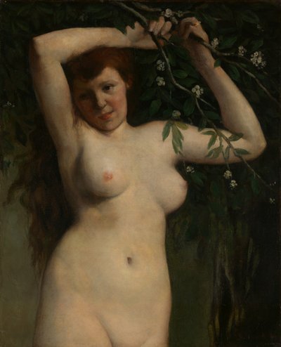 Akt z kwitnącą gałązką, 1863. autorstwa Gustave Courbet