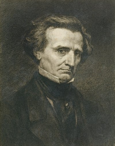 Portret Hectora Berlioza (1803-69) sztychowany przez A. Gilberta, wyd. w „Gazette des Beaux-Arts” autorstwa Gustave Courbet