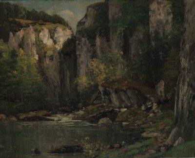 Rzeka i skały, 1873-77. autorstwa Gustave Courbet