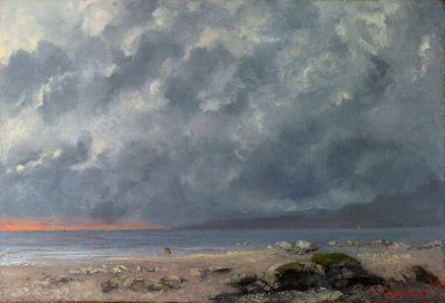 ""Scene de plage"" (Scena na plaży) Peinture de Gustave Courbet (1819-1877) - 1874 - Olej na płótnie Ciemny 38x55,5 cm National Gallery, Londyn autorstwa Gustave Courbet