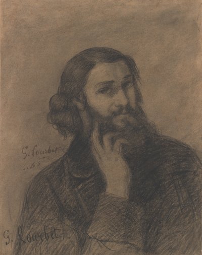 Autoportret, ok. 1866 (ołówek do opowiadania) autorstwa Gustave Courbet