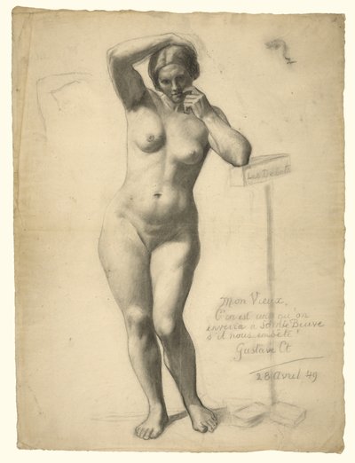 Stojąca kobieta nago autorstwa Gustave Courbet