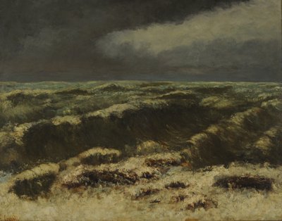 Wzburzone morze (olej na płótnie) autorstwa Gustave Courbet