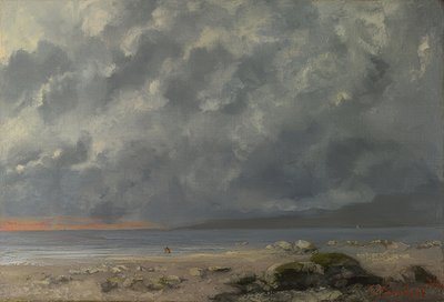 Scena na plaży. 1874 autorstwa Gustave Courbet