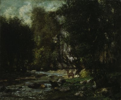 Brook of Les Puits-Noir, ok. 1855 r. (olej na płótnie) autorstwa Gustave Courbet