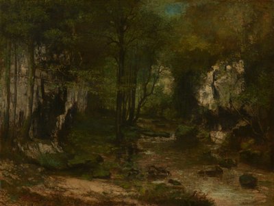 The Stream (Strumień z Puits-Noir; dolina rzeki Loue) autorstwa Gustave Courbet