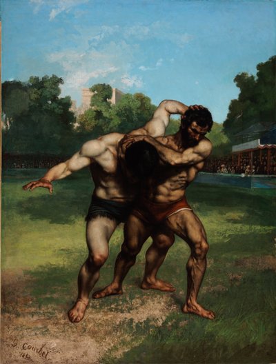 Zapaśnicy autorstwa Gustave Courbet
