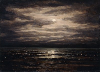 Zmierzch nad jeziorem Leman w porcie Bon, 1876 autorstwa Gustave Courbet