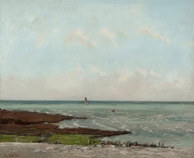 Pralnie w Ebbe, Étretat. 1866 lub 1869 autorstwa Gustave Courbet