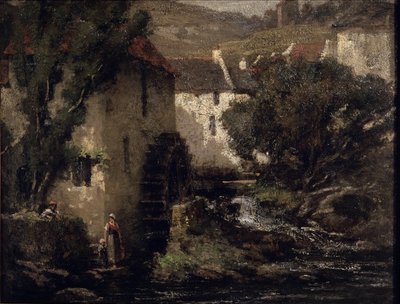 Młyn wodny (olej na płótnie) autorstwa Gustave Courbet