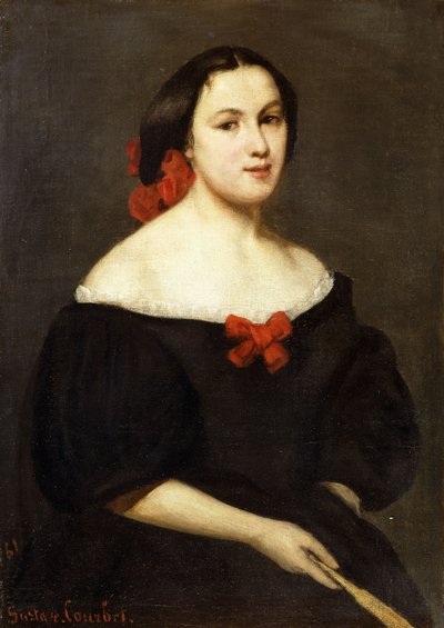 Kobieta z wachlarzem; Femme a L”Eventail, 1861 autorstwa Gustave Courbet