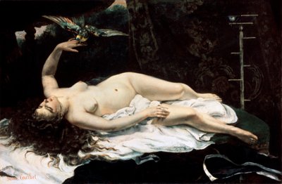 Kobieta z papugą, 1866. autorstwa Gustave Courbet