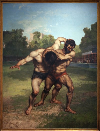 Zapaśnicy. Obraz Gustave