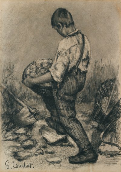 Młody łamacz kamieni, c1864-1865 autorstwa Gustave Courbet