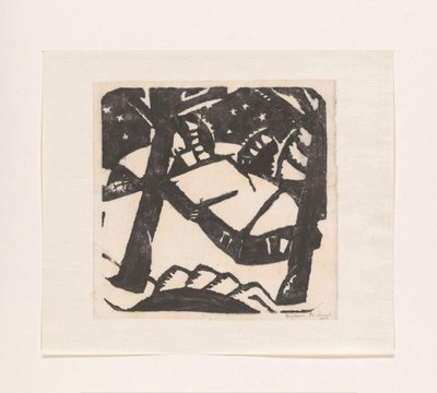 Drzewa i zaśnieżone dachy autorstwa Gustave De Smet (signed by artist)