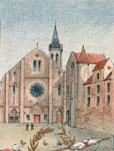 Widok na opactwo St Genevieve w Paryżu autorstwa Gustave Demoulin