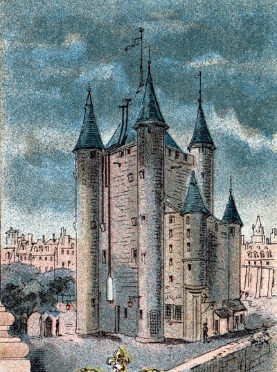 Widok na więzienie Temple w Paryżu autorstwa Gustave Demoulin