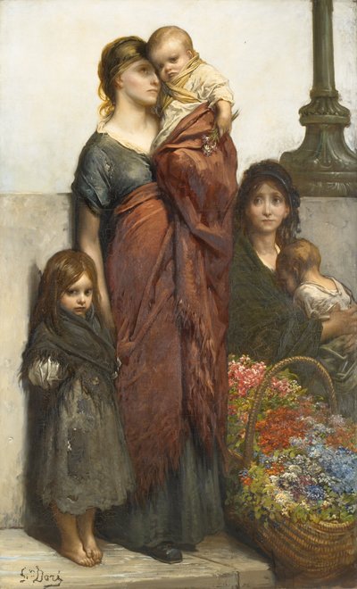 Sprzedawcy kwiatów w Londynie autorstwa Gustave Dore