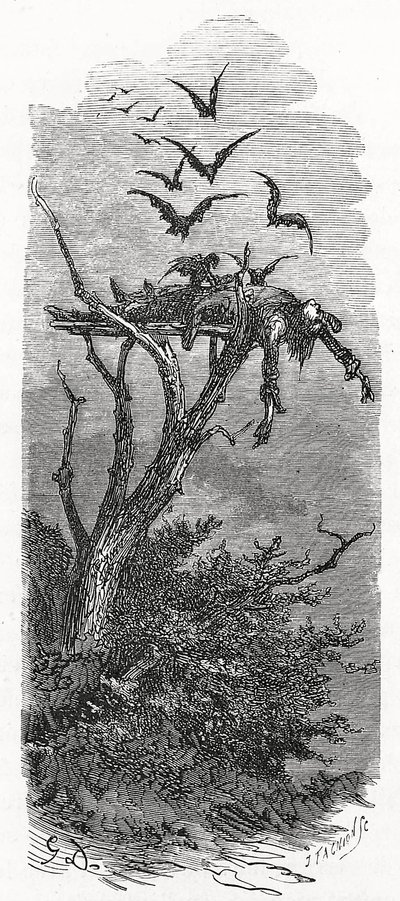 Celtycki pochówek na niebie, 1866 autorstwa Gustave Dore