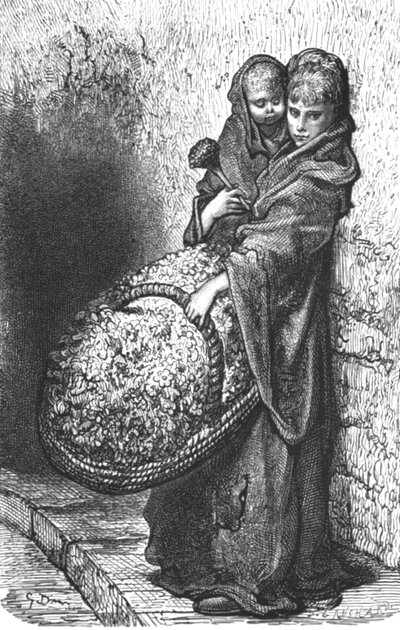 „Dziewczyna z kwiatami”, 1872. autorstwa Gustave Dore