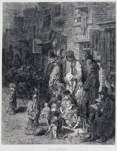 Ulica w Whitechapel - w „Londynie” Gustave Dore autorstwa Gustave Dore