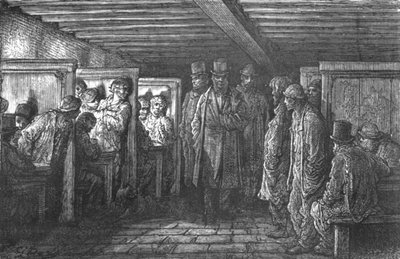„Kawiarnia Whitechapel”, 1872. autorstwa Gustave Dore