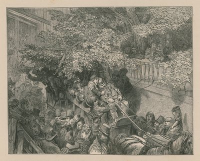 Zatłoczony powóz konny autorstwa Gustave Dore