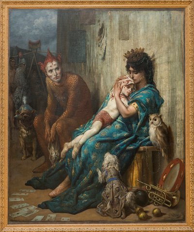 Akrobaci - Saltimbanks”” (zranione dziecko) - Obraz Gustave Dore (1832-1883) autorstwa Gustave Dore
