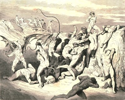 Ach! Jak związali je za pierwszym paskiem!, ok. 1890 r. autorstwa Gustave Dore