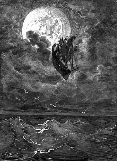 Baron Münchausen: Podróż na księżyc autorstwa Doré. autorstwa Gustave Dore