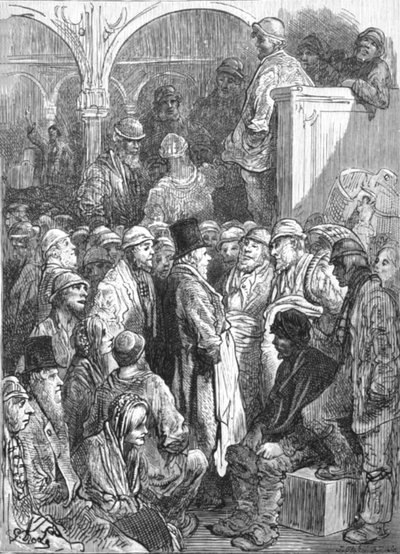 „Billingsgate – Otwarcie Rynku”, 1872. autorstwa Gustave Dore