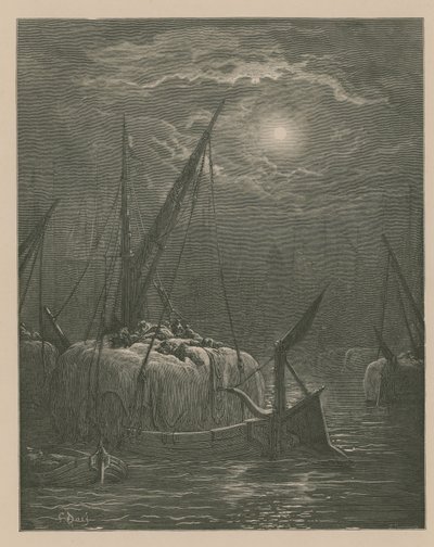 Łodzie na Tamizie autorstwa Gustave Dore