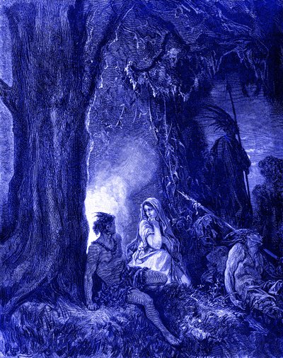 Chactas i Atala, rycina Doré. autorstwa Gustave Dore