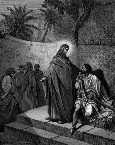 Chrystus uzdrawiający chorego na paraliż, 1866 autorstwa Gustave Dore