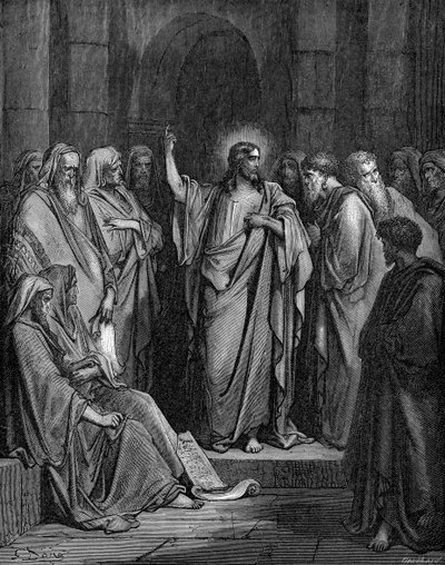 Chrystus w synagodze autorstwa Gustave Dore