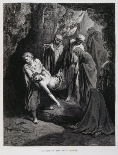 Chrystus zabrany do grobu, ilustracja z Biblii Dore