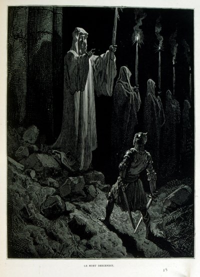 Croque-Mitaine; ilustracja z 1863 r., Gustave Dore (1832 – 1883); Francuski artysta, grafik, ilustrator. Croque-Mitaine (straszak) to złośliwa postać prezentowana dzieciom, aby je przestraszyć, a tym samym uczynić je mądrzejszymi. autorstwa Gustave Dore