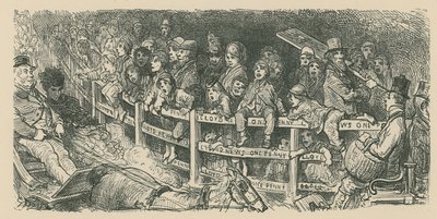 Tłumy oglądają wyścigi bryczek autorstwa Gustave Dore