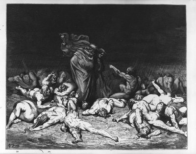 Dante i Wergiliusz w piekle, ilustracja z „Boskiej komedii”, 1861 autorstwa Gustave Dore