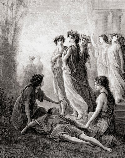 Daphnis i Alcimadure, z wydania Baśni La Fontaine