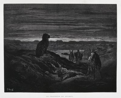 Śmierć proroka z Betel, ilustracja z Biblii Dore