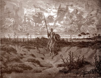 Don Kichot wyruszający na swoje przygody Rycina Gustave Dore (1832-1883) dla „L