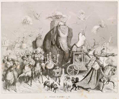 Skóra osła, ilustracja do Complete Fairy Tales Charlesa Perraulta (1628-1703), Gustave Dore (1832-1883) autorstwa Gustave Dore